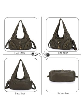 Vintage distressed hand-woven women's bag