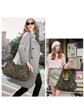 Vintage distressed hand-woven women's bag