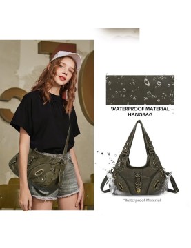 Vintage distressed hand-woven women's bag