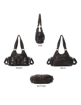 Retro distressed metal women's bag
