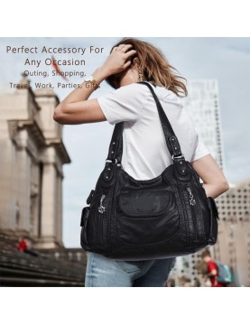 Retro distressed style multi-back women's bag