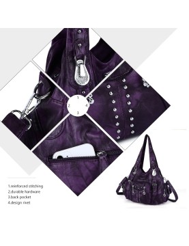 Retro punk style purple women's bag