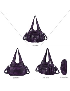 Retro punk style purple women's bag