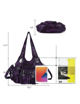 Retro punk style purple women's bag
