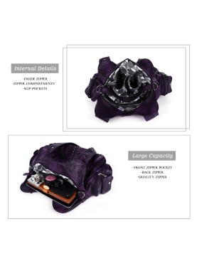 Retro punk style purple women's bag
