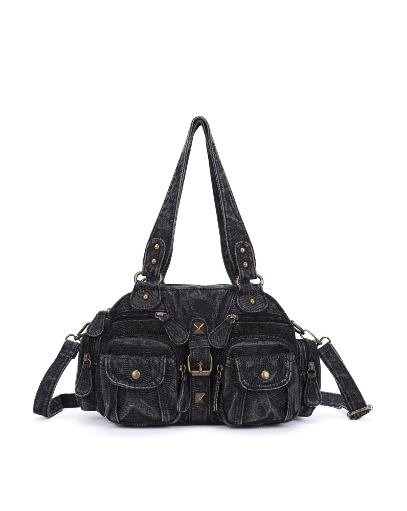 Vintage denim multi-pocket work bag