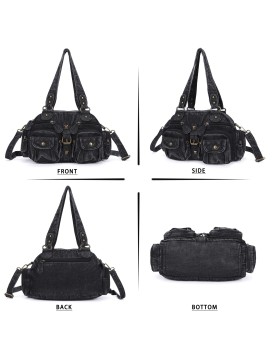 Vintage denim multi-pocket work bag