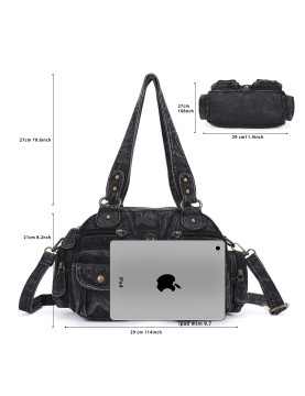 Vintage denim multi-pocket work bag
