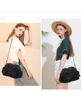 Vintage denim multi-pocket work bag
