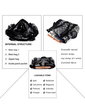 Wild leopard print multi-back women's bag