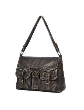 Retro messenger style multi-pocket women's bag