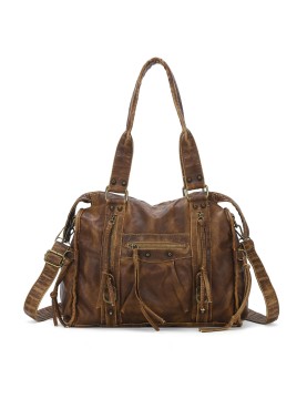 Retro distressed cowhide...