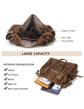 Retro distressed cowhide women's bag