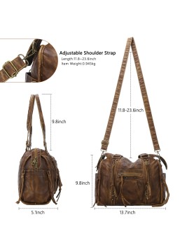 Retro distressed cowhide women's bag
