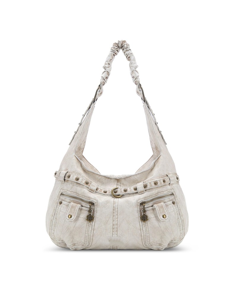 Vintage distressed wrinkled handbag