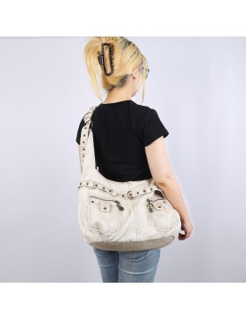 Vintage distressed wrinkled handbag