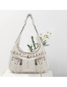 Vintage distressed wrinkled handbag