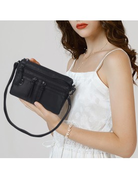Simple multi-pocket crossbody bag