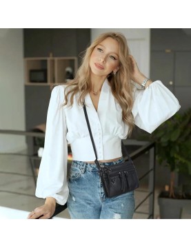 Simple multi-pocket crossbody bag