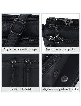 Simple multi-pocket crossbody bag
