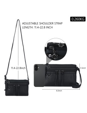 Simple multi-pocket crossbody bag