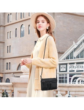 Simple multi-pocket crossbody bag