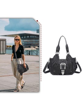 Western cowboy style rivet women's bag