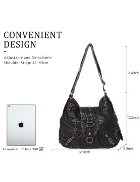 Punk style rivet motorcycle bag