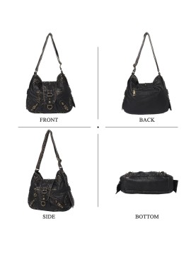 Punk style rivet motorcycle bag
