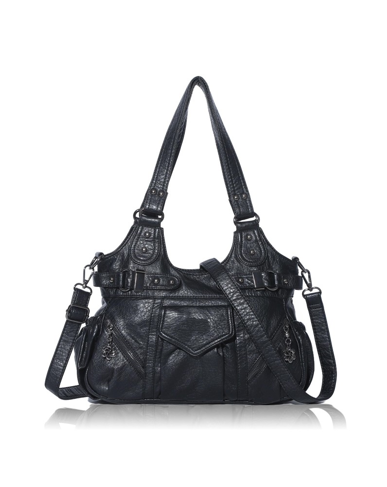 Retro punk style multi-buckle women's bag