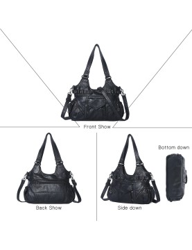 Retro punk style multi-buckle women's bag
