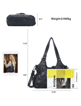 Retro punk style multi-buckle women's bag