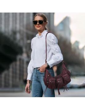 Vintage distressed tassel underarm bag