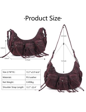 Vintage distressed tassel underarm bag