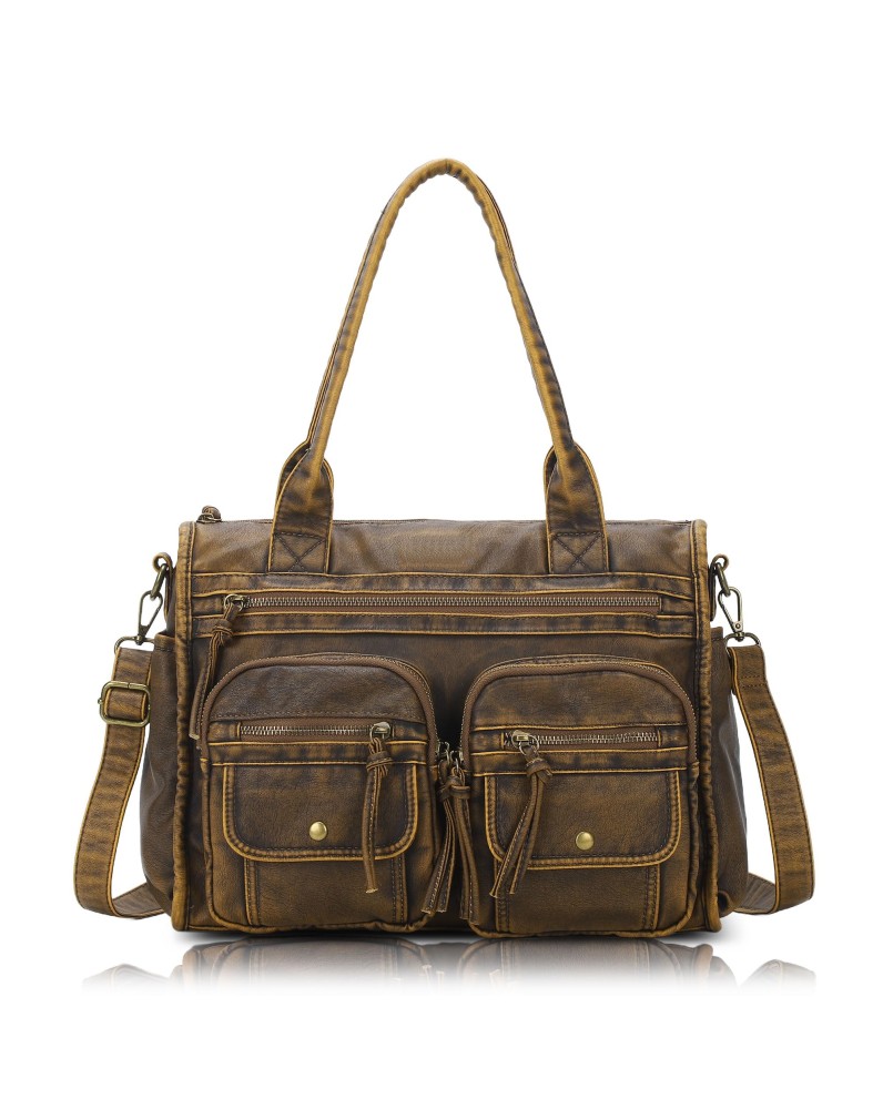 Vintage distressed multi-pocket work bag