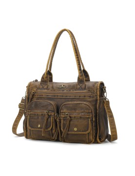 Vintage distressed multi-pocket work bag