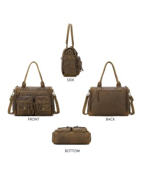 Vintage distressed multi-pocket work bag