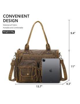 Vintage distressed multi-pocket work bag