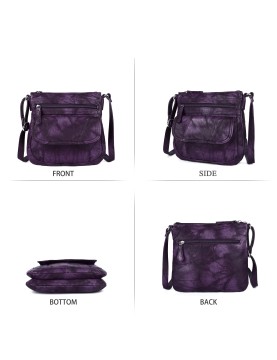 Vintage distressed purple crossbody bag