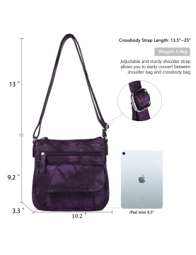 Vintage distressed purple crossbody bag