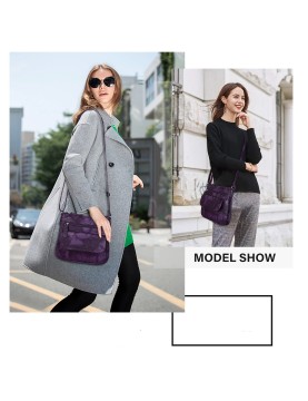 Vintage distressed purple crossbody bag