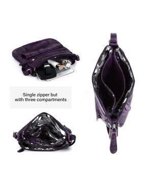 Vintage distressed purple crossbody bag