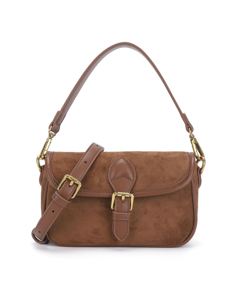 Vintage suede underarm baguette bag