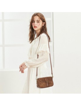 Vintage suede underarm baguette bag
