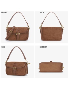 Vintage suede underarm baguette bag
