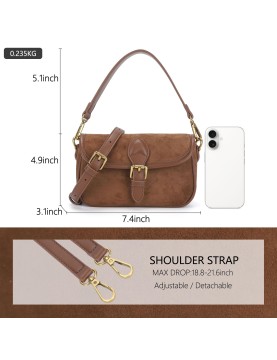 Vintage suede underarm baguette bag