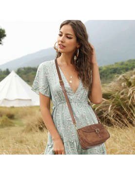 Vintage suede underarm baguette bag