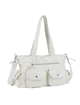 Simple double pocket white...