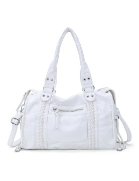 Vintage woven white handbag