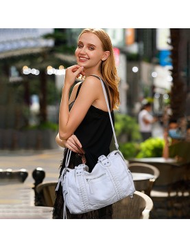 Vintage woven white handbag